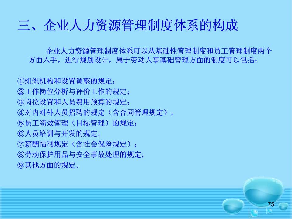 人力资源管理制度体系