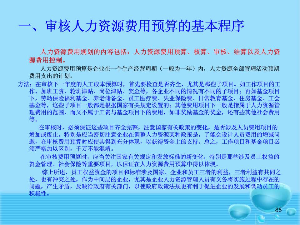 人力资源管理费用审核与预算