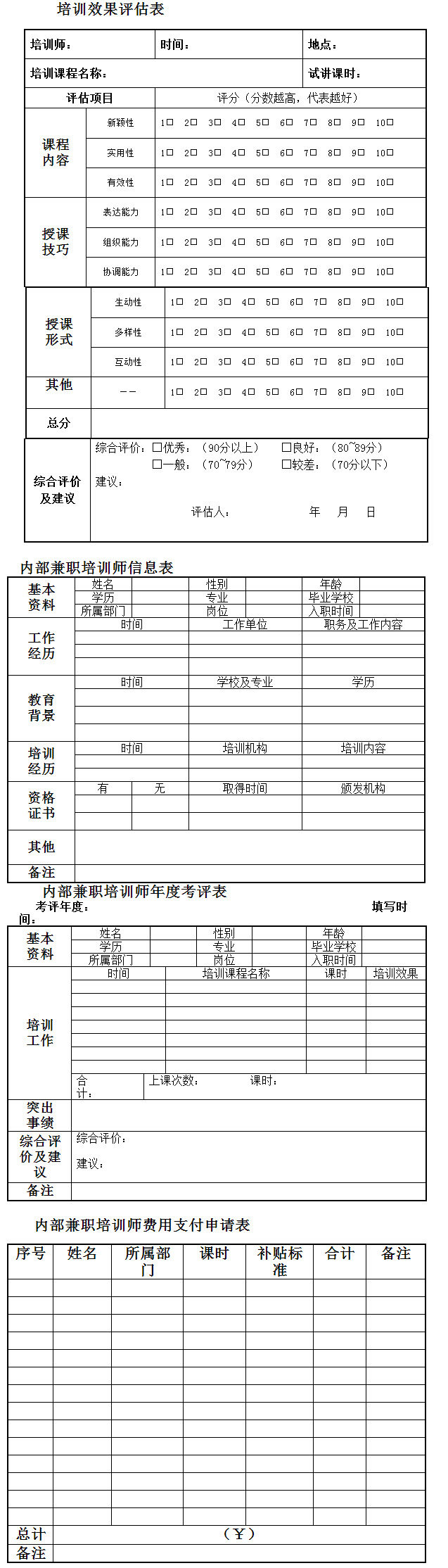 【05月23日打卡总结】内部培训师的考评考评