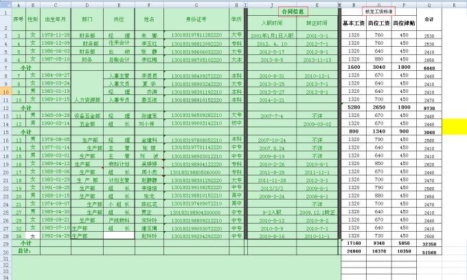 HRQT教你操作EXCEL（三）