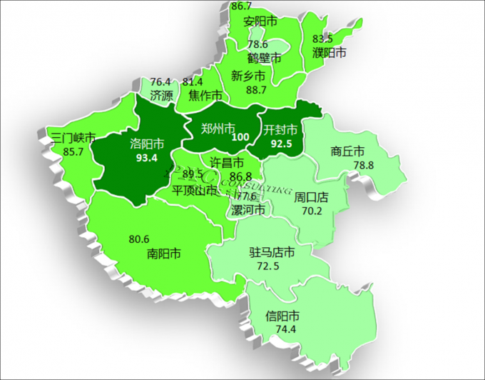 2014年河南省薪酬地圖發佈