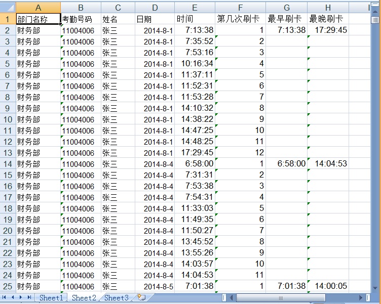 今日学习之——利用Excel快速处理汇总考勤数据（上）