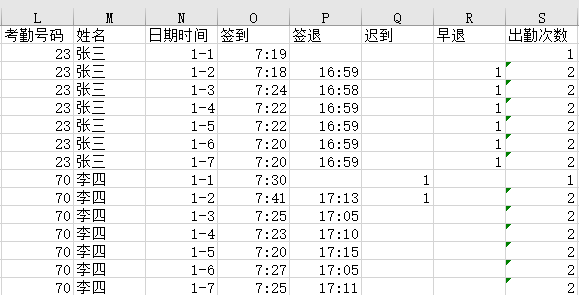 考勤数据处理具体流程