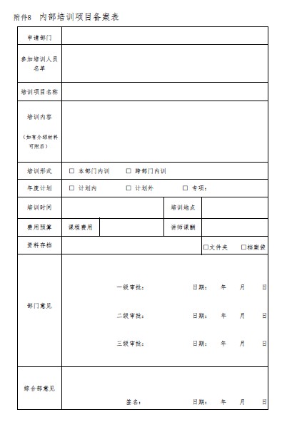 年度培训计划套表