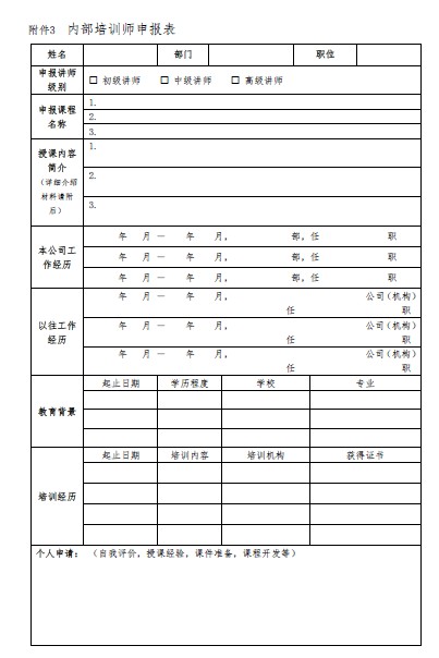 年度培训计划套表