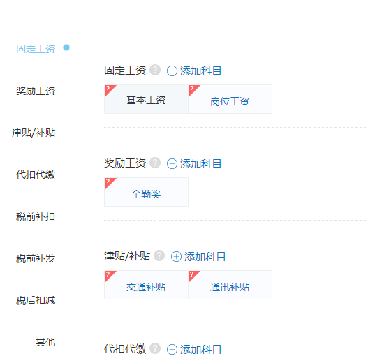 2号人事部薪酬科目设置