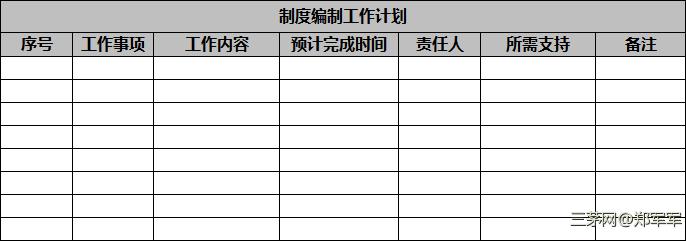 制度编制计划