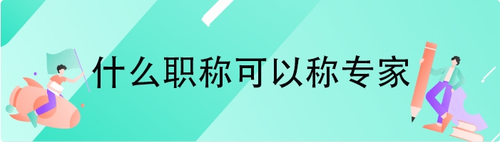 什么职称可以称专家