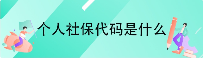 个人社保代码是什么