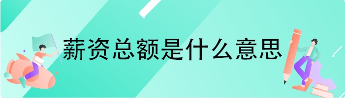薪资总额是什么意思