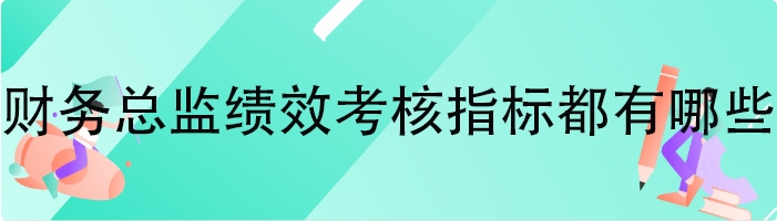 财务总监绩效考核指标都有哪些