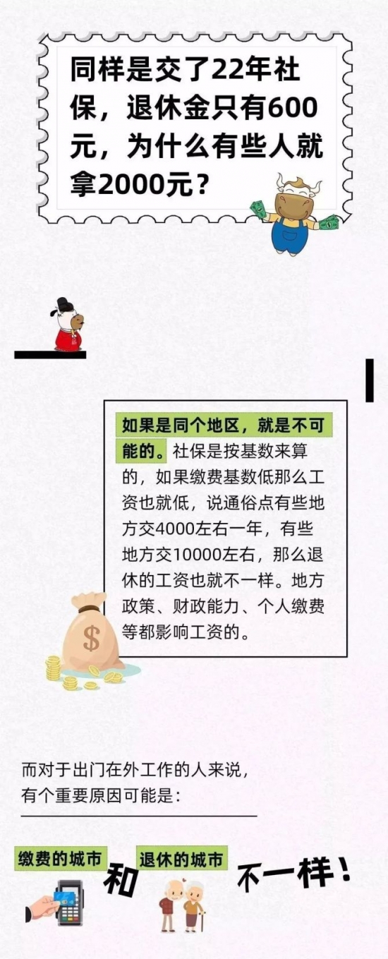 人力葵花, 我交了22年社保，退休金只有600元，为什么有些人就拿2000元？怎么缴才划算…