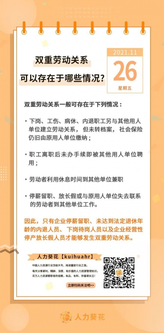 人力葵花, 双重劳动关系可以存在于哪些情况？