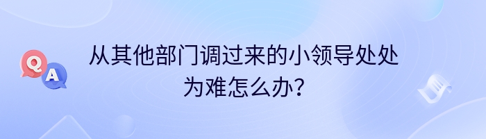 从其他部门调过来的小领导处处为难怎么办？