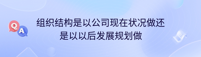 组织结构是以公司现在状况做还是以以后发展规划做