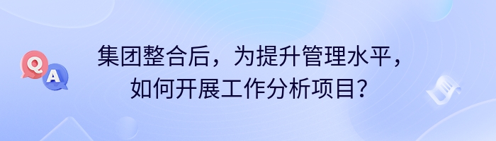 集团整合后，为提升管理水平，如何开展工作分析项目？