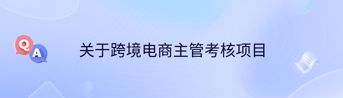 关于跨境电商主管考核项目