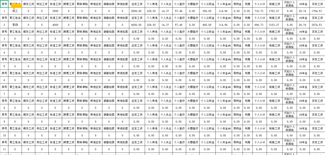 新个税工资计算Excel公式模板来啦（自动生成）π