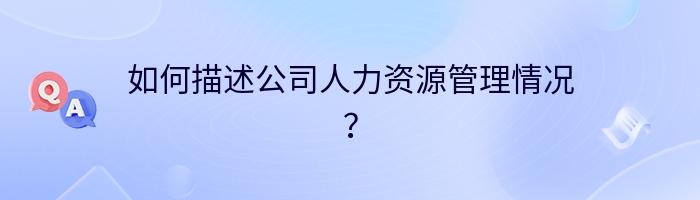 如何描述公司人力资源管理情况？