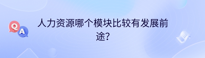 人力资源哪个模块比较有发展前途？