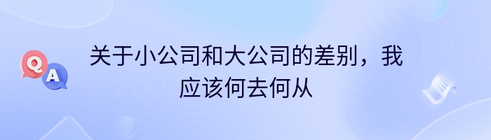 关于小公司和大公司的差别，我应该何去何从