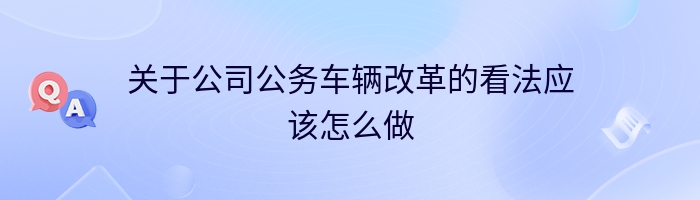 关于公司公务车辆改革的看法应该怎么做