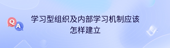 学习型组织及内部学习机制应该怎样建立