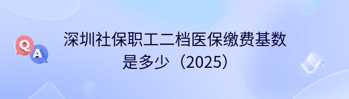 深圳社保职工二档医保缴费基数是多少（2025）