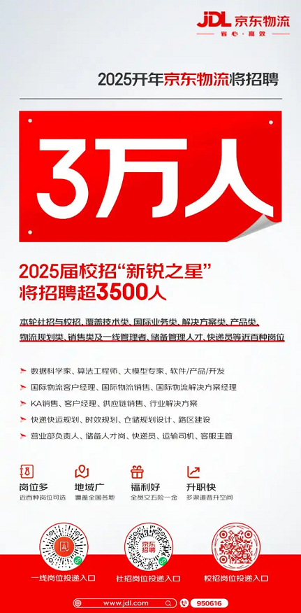 京东物流宣布启动“开年招聘计划”