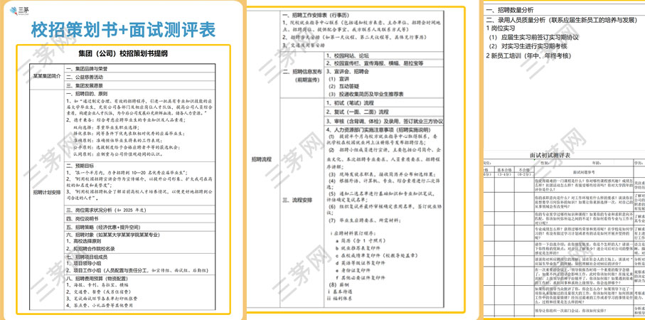 校招策划书+面试测评表