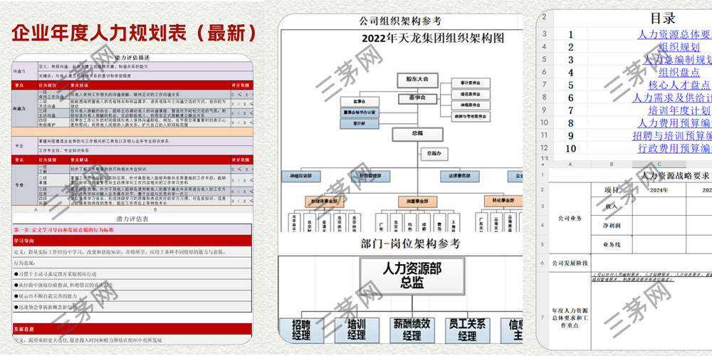 《年度人力规划模板》（最新版）
