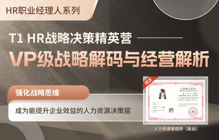 T1：《HR战略决策精英营》-VP级战略解码与经营解析