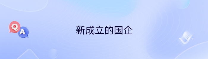 新成立的国企