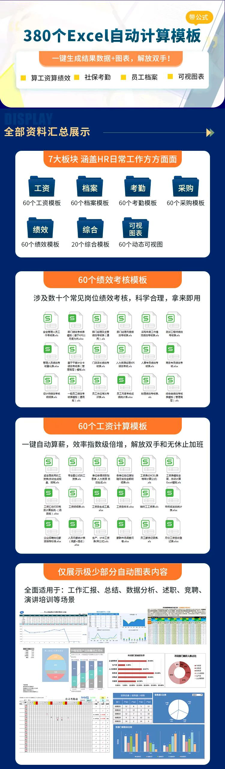 380个Excel自动计算模板（带公式，可一键拉出结果数据+